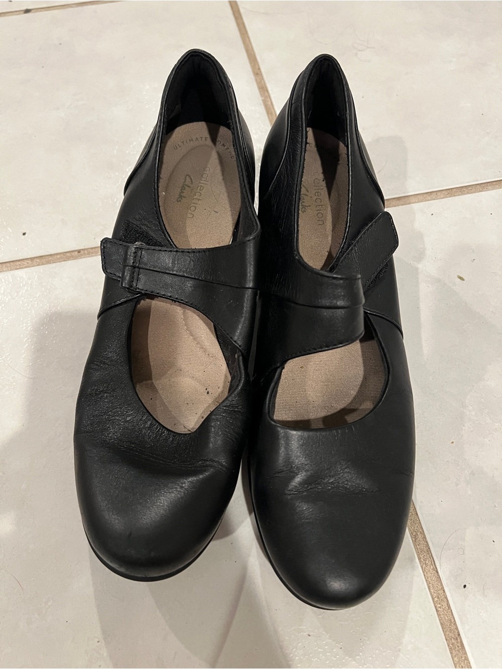Black cocktail waitress heels worn